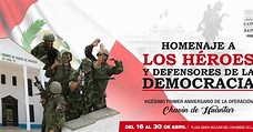Invitación a asistir al Homenaje a los Héroes y Defensores de la Democracia