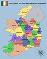 Mapa político de la República de Irlanda Foto de archivo - 39759054 | Mapa de irlanda, Irlanda ...