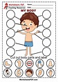Cut And Paste Body Parts Worksheet For Kindergarten