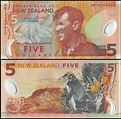 New Zealand 5 Dollars, 2014, P-185, UNC