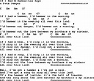 Protest song: If I Had A Hammer-Lee Hays lyrics and chords"
