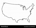 Usa outline map Royalty Free Vector Image - VectorStock