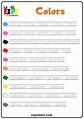 Colors Word Tracing Worksheet - Ezpzlearn.com