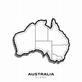 Mapa vectorial de plantilla de la isla de australia ilustración muy ...