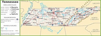 Laminated Map Large Detailed Map Of Tennessee State P - vrogue.co