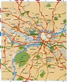 Road map Glasgow - Road map of Glasgow (Scotland - UK)