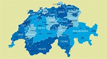 Mapa político de Suiza