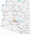 Arizona Map - Cities and Roads - GIS Geography