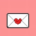 Carta de amor con estilo pixel art | Vector Premium