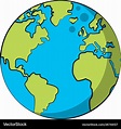World map earth globe cartoon Royalty Free Vector Image