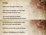 Poetry Poem by Johann Wolfgang von Goethe - Poem Hunter