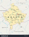Kosovo politische Karte mit Hauptstadt Pristina,: Stock-Vektorgrafik ...