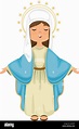 El icono de la Virgen María dibujos animados sobre fondo blanco ...