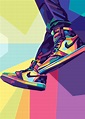 illustration of nike AirJordan shoes designed in WPAP style. Ps ...