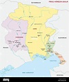 Mapa administrativo de Friuli Venezia Giulia, Italia Imagen Vector de ...