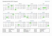 Calendario 2022 con días festivos en uruguay | Imprimir y descargar ...