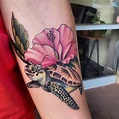 15+ Best Turtle and Flower Tattoo Designs | Turtle tattoo, Sea turtle ...