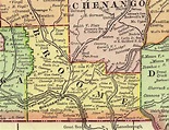 Broome County, New York, 1897, Map, Rand McNally, Binghamton, Port ...