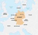 Germany on world map: surrounding countries and location on Europe map