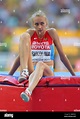 Russia's Svetlana Shkolina after a jump in the final of the women's ...