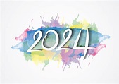 Diseño De Texto De 2024 Y Pinceles Coloridos Con Colección De Cuadros ...