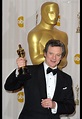 Colin Firth, Oscar du meilleur acteur pour Le Discours d'un roi, lors ...