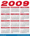 Calendario 2009 illustrazione vettoriale. Illustrazione di programma ...
