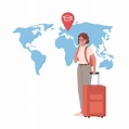 Traveling student flat concept vector illustration. Foreign education ...