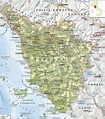 Cartina geografica della Regione Toscana. Mappa o Carta