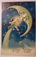 free-vintage-illustration-moon-happy-new-year | Vintage happy new year ...