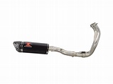 De-Cat Exhaust System 300mm Tri Oval Black Stainless Carbon Tip ...