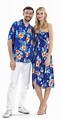 Couple Aloha Set in Hibiscus Blue in 2021 | Hawaiian party outfit ...