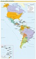 Mapa de América: Político, Regiones, Relieve, para Colorear | Imágenes ...