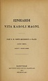 Einhardi Vita Karoli Magni by Einhard | Open Library
