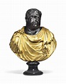 AN ITALIAN GILT AND PATINATED-BRONZE BUST OF THE EMPEROR VITELLIUS ...