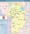 Political map of the Province of Córdoba, Argentina | Gifex