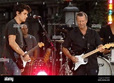 John Mayer and Eric Clapton performing at the Good Morning America ...