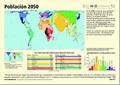 Mapa político del Mundo Mapa de países del Mundo. Población año 2050 ...