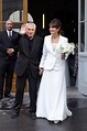 Valérie Perrin, en robe longue et blazer pour épouser Claude Lelouch ...