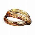 Cartier Dreifaltigkeit Dreifarbig Gold Rolling Ring bei 1stDibs