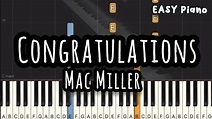 Mac Miller - Congratulations (Easy Piano, Piano Tutorial) Sheet - YouTube