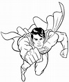 Dibujo de Superman en acción para colorear