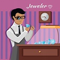 Joyero Diamond Expert Vector Joyas Y Diamantes El Hombre Examina a ...
