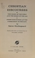 Christian discourses ; and the lilies of the field and the birds of the ...