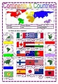 Continents & Countries - ESL worksheet by LILIAAMALIA