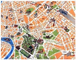 Mapa turístico detallada del centro de la ciudad de Roma | Roma ...
