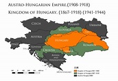 Austro-Hungarian Empire and Kingdom of Hungary in WW2 : r/map