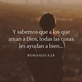 Romanos 8:28 | y sabemos que a los que aman a Dios, todas las cosas les ...