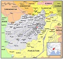Detallado mapa político de Afganistán con relieve | Afganistán | Asia ...