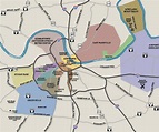 Nashville area map - Map of Nashville Tennessee area (Tennessee - USA)